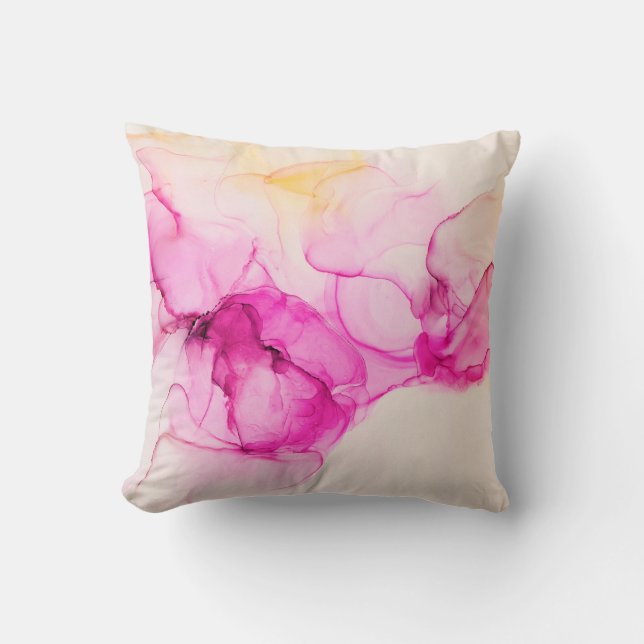 Alkohol Tinte Seetextur. Zeitgenössische Kunst. Kissen (Vorderseite)