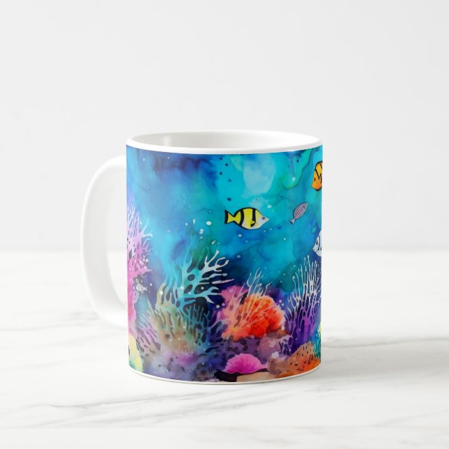 Alkohol-Tinte Sommer Kaffeetasse (Vorderseite Links)