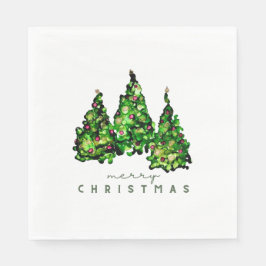 Alkohol-Tinten-Design-Weihnachtsbaum-Feiertags-Ser Serviette