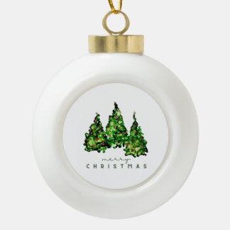 Alkohol-Tinten-Design-Weihnachtsbaum-Feiertagskart Keramik Kugel-Ornament