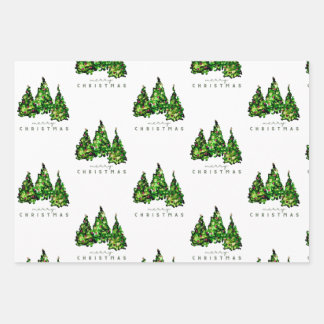 Alkohol-Tinten-Design Weihnachtsbaum-Geschenkverpa Geschenkpapier Set