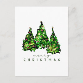 Alkohol-Tinten-Design-Weihnachtsbaum-Postkarte Feiertagspostkarte
