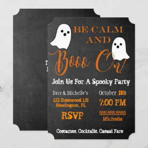 Alkohol und Buh Halloween Buh auf Cocktailparty Einladung