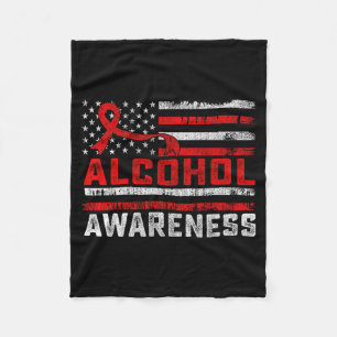 Alkoholbewusstseinsmonat Amerikanische Flagge Rote Fleecedecke
