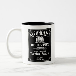 Alkoholetikett-Sobriety - 12 Step Alkohol Zweifarbige Tasse
