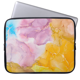 Alkoholfarben sind durchsichtig. Fluid Art - moder Laptopschutzhülle