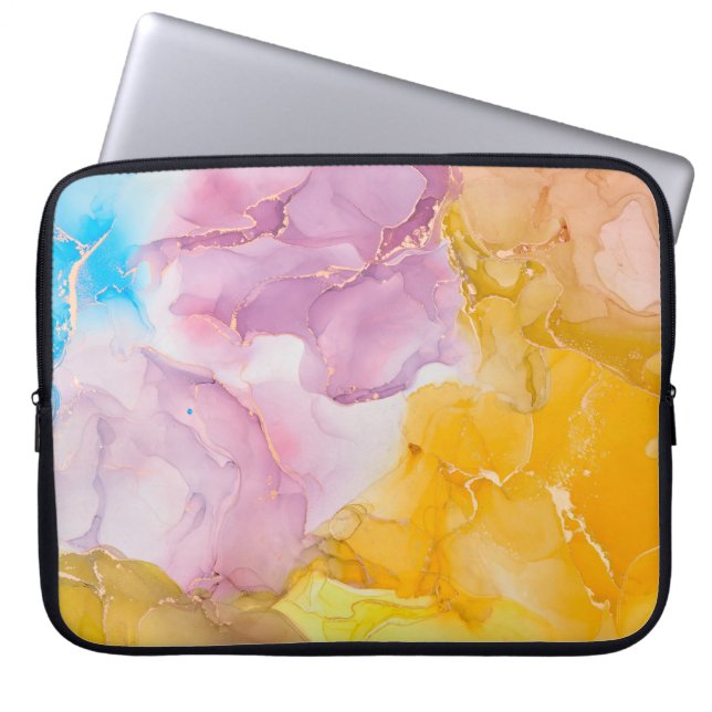 Alkoholfarben sind durchsichtig. Fluid Art - moder Laptopschutzhülle (Vorderseite)