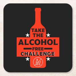 alkoholfrei und nüchtern rechteckiger pappuntersetzer