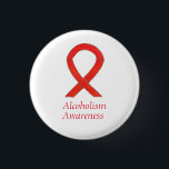 Alkoholische Bewusstseinsbildung Red Ribbon Custom Button<br><div class="desc">Alcoholismus Bewusstsein Ursache verwendet ein rotes Band. Das Button des Bewusstseinsbändern zeigt das Gemälde eines roten Bewusstseinsbändern an einem benutzerdefinierten Knopfanhänger. Der Bewussthänger merkt an, dass "Bewusstsein für Alkoholismus". Die Buttone oder Buttons der Roten Sensibilisierungsbänder können mit personalisierten Nachrichten versehen werden, um für Spendenanhänger, Sensibilisierungsgeschenke oder andere besondere Pendant-Veranstaltungen oder...</div>