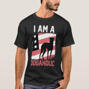Alkoholischer amerikanischer Flaggenhund T-Shirt