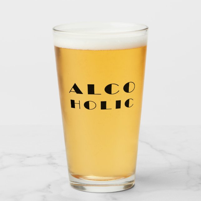 Alkoholisches Komisches Design Glas (Vorne (Gefüllt))