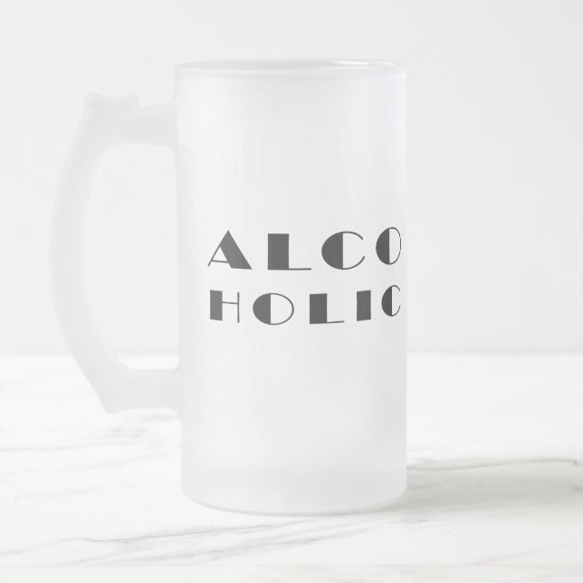 Alkoholisches Komisches Design Mattglas Bierglas (Links)