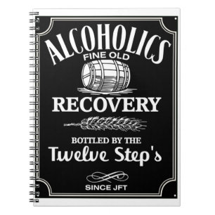 Alkoholkennzeichnung Sobriety - 12 Step Addict Alk Notizblock