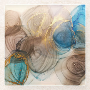 Alkoholtink, gebleicht Mineralstoffe Abstrakt. Glasuntersetzer