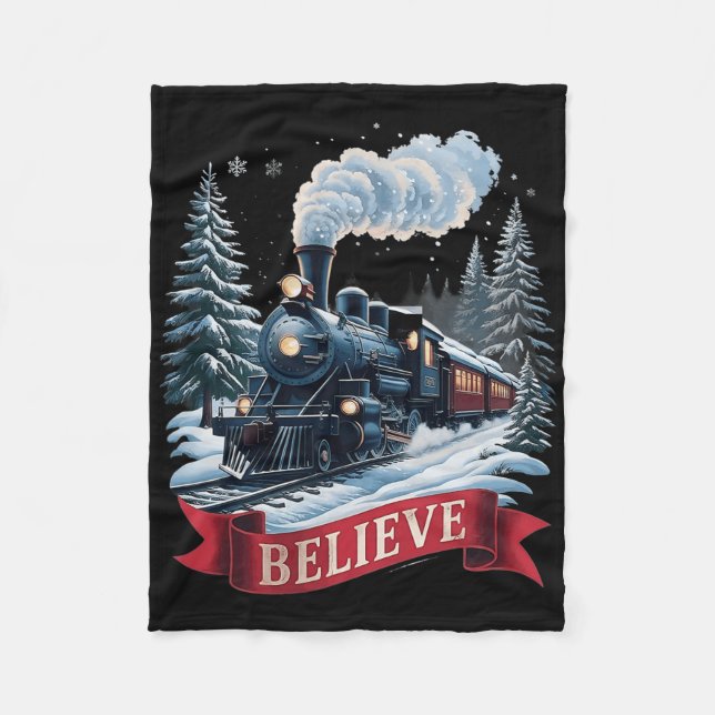 All Aboard Polar Express Christmas North Pole Xmas Fleecedecke (Vorderseite)