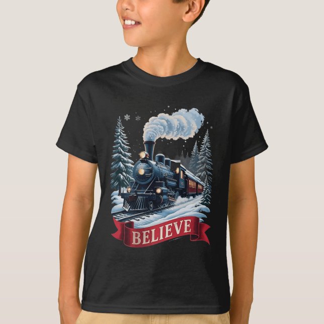 All Aboard Polar Express Christmas North Pole Xmas T-Shirt (Vorderseite)