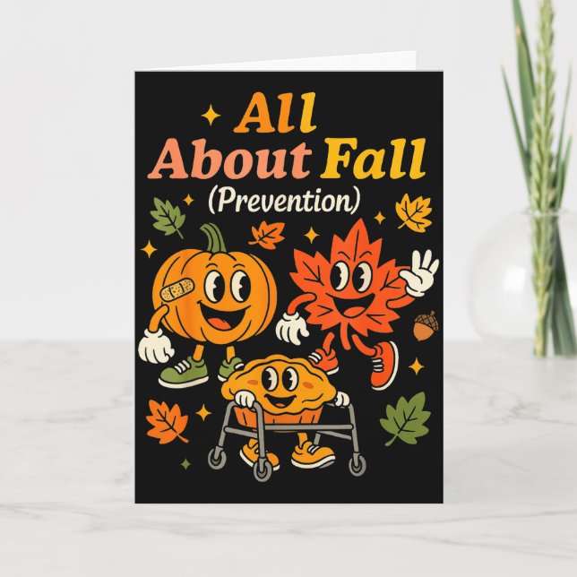 All About Fall Prevention Funny Autumn Therapy Pt  Karte (Vorderseite)
