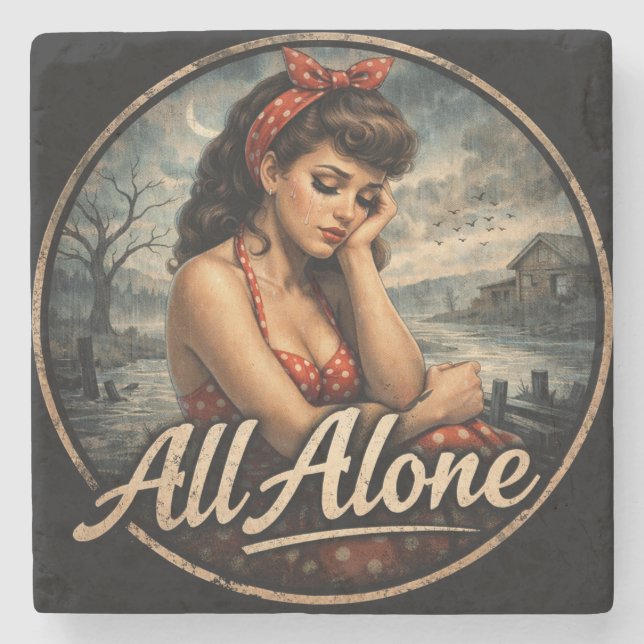 All Alone Coaster Steinuntersetzer (Vorderseite)