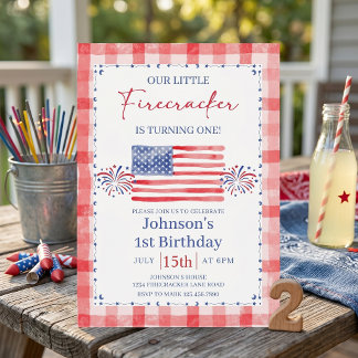 All American 1st Birthday Invitation Einladung
