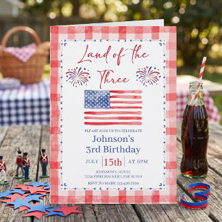 All American 3rd Birthday Invitation Einladung
