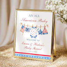 All American 4. Juli Baby Shower Willkommen