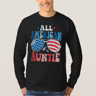 All American Auntie Sunglasses 4th of July Family T-Shirt