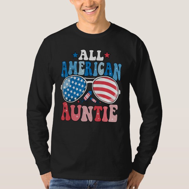 All American Auntie Sunglasses 4th of July Family  T-Shirt (Vorderseite)
