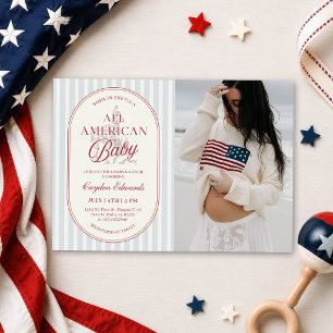All American Baby 4. Juli Baby Shower Foto Einladung