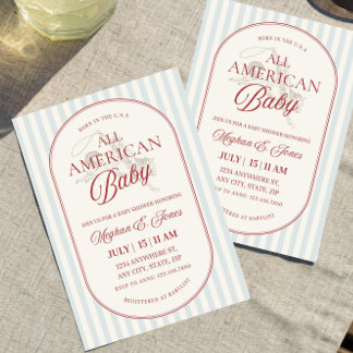 All American Baby Shower Einladung, Patriotischer  Einladung