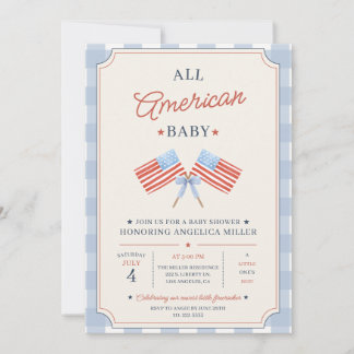 All American Baby Shower Patriotisch 4. Juli Einladung
