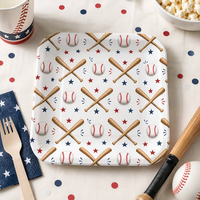 All American Baseball Party Pappteller (Von Creator hochgeladen)