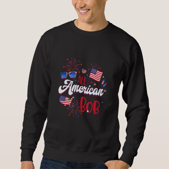 All American Bob Women American Flag 4th of July P Sweatshirt (Vorderseite)
