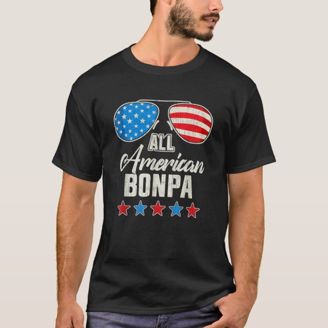 All American Bonpa 4. Juli Familie Matching Sun T-Shirt (Vorderseite)