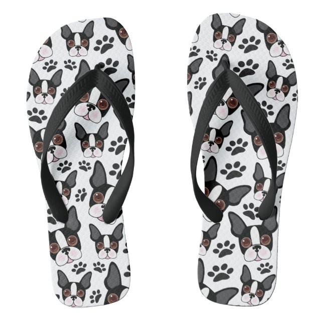 All American Boston Terrier Pet Puppy Flip Flops (Fußbett)