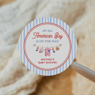 All American Boy 4. Juli-Baby-Party Runder Aufkleber