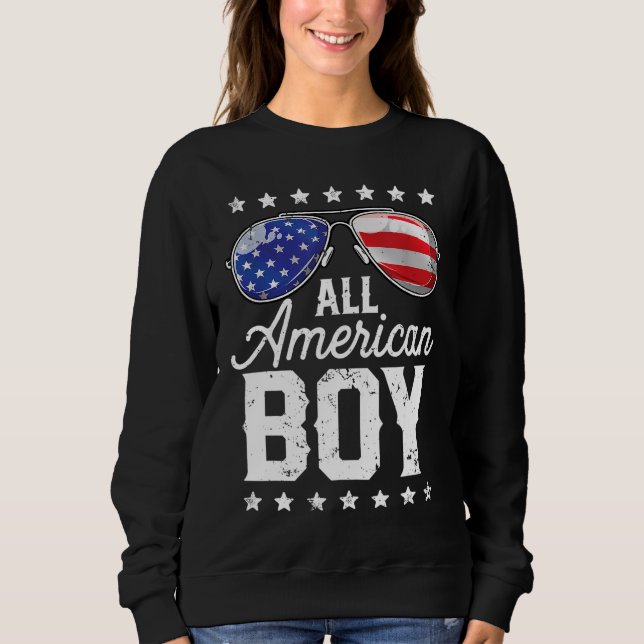 All American Boy 4. Juli Jungs Kinder Sonnenbrille Sweatshirt (Vorderseite)
