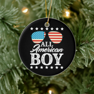 All American Boy 4. Juli USA Sonnenbrille Keramik Ornament