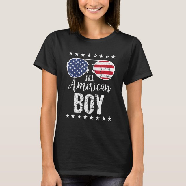 All American Boy 4th Of July Sunglasses Boys Kids  T-Shirt (Vorderseite)