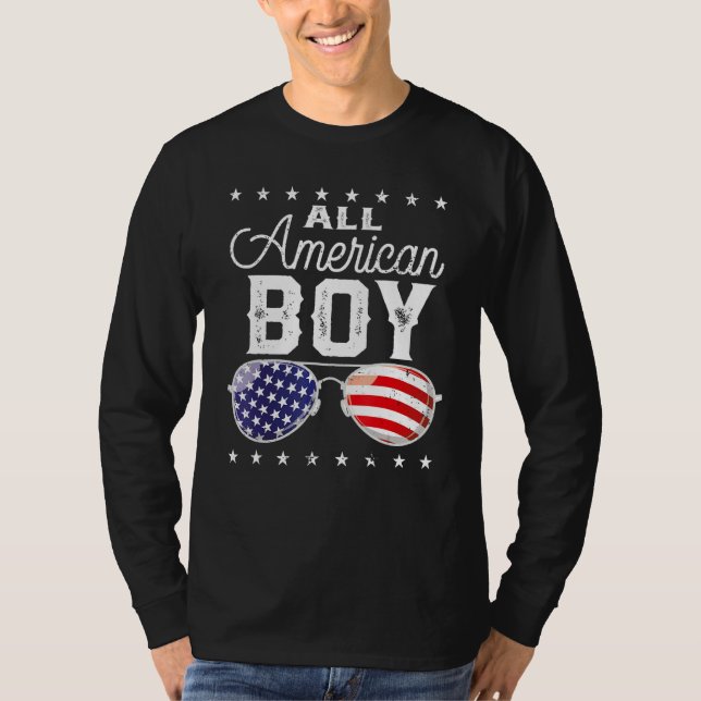 All American Boy 4th Of July USA Sunglasses Family T-Shirt (Vorderseite)