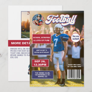 All American Boy Football Magazin Cover Geburtstag Einladung