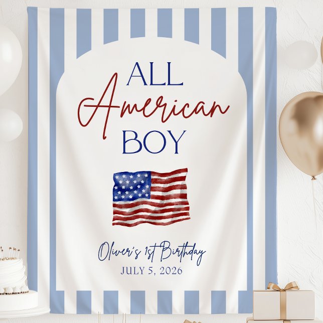 All American Boy Geburtstagsbanner Wandteppich (Von Creator hochgeladen)