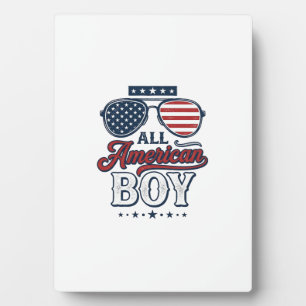All American Boy Patriotische Sonnenbrille T-Shirt Fotoplatte