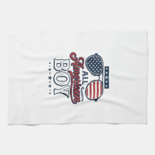 All American Boy Patriotische Sonnenbrille T-Shirt Geschirrtuch