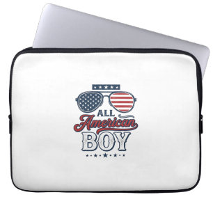 All American Boy Patriotische Sonnenbrille T-Shirt Laptopschutzhülle