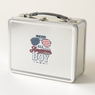All American Boy Patriotische Sonnenbrille T-Shirt Metall Brotdose