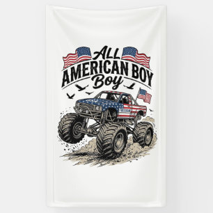 All American Boy Patriotischer Monster-Truck T-Shi Banner