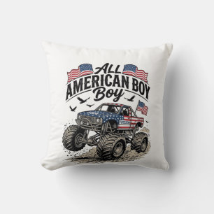 All American Boy Patriotischer Monster-Truck T-Shi Kissen