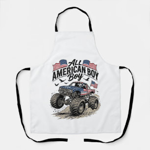 All American Boy Patriotischer Monster-Truck T-Shi Schürze
