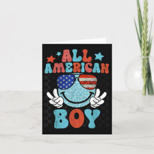 All American Boy Smile Face Patriotic America 4. Karte