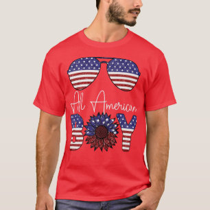 All American Boy Sunflower USA Flag Sonnenbrille 4 T-Shirt